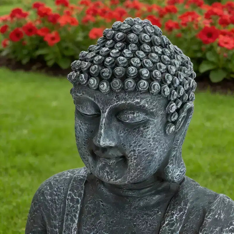 GDFStudio Noel Fontaine d'eau Bouddha méditant style zen 28 à 2 niveaux avec pompe