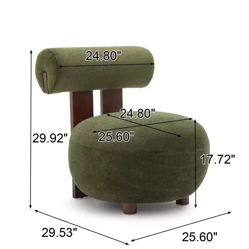 Fauteuil d'appoint sculptural en velours rembourré sur bois d'hévéa Christopher Knight Home Chariya avec dossier cylindrique