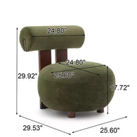 Fauteuil d'appoint sculptural en velours rembourré sur bois d'hévéa Christopher Knight Home Chariya avec dossier cylindrique