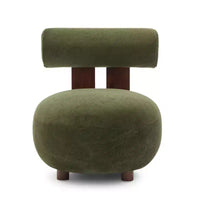 Fauteuil d'appoint sculptural en velours rembourré sur bois d'hévéa Christopher Knight Home Chariya avec dossier cylindrique
