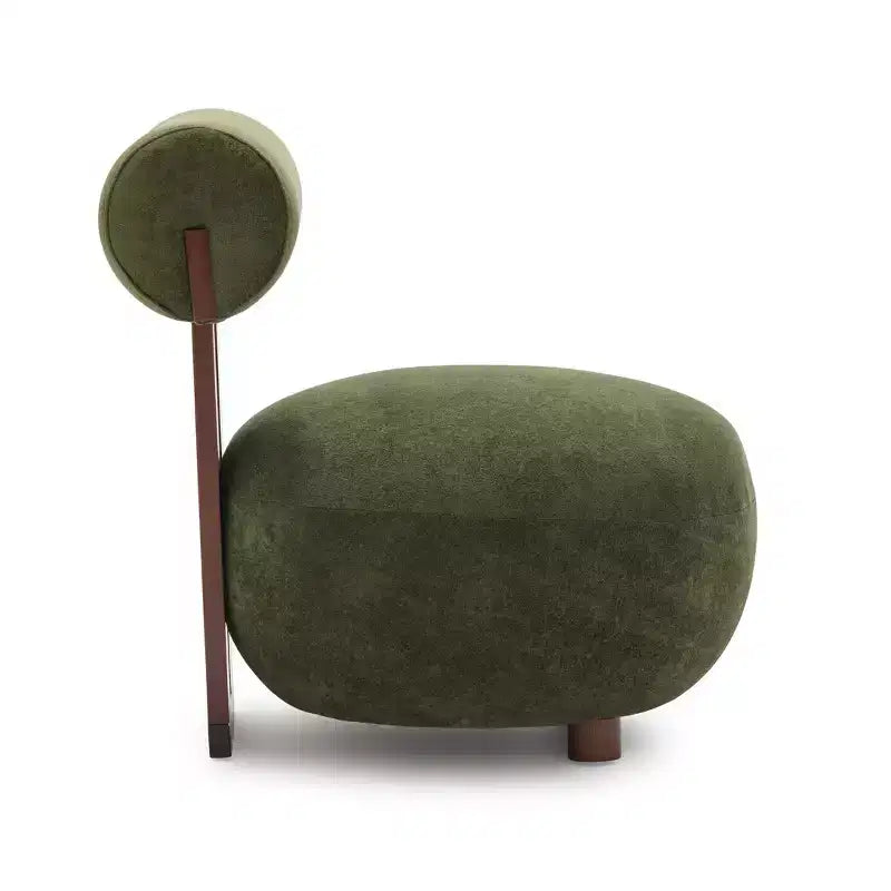 Fauteuil d'appoint sculptural en velours rembourré sur bois d'hévéa Christopher Knight Home Chariya avec dossier cylindrique