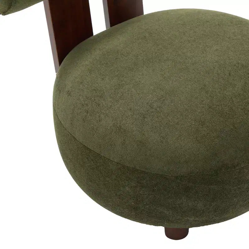Fauteuil d'appoint sculptural en velours rembourré sur bois d'hévéa Christopher Knight Home Chariya avec dossier cylindrique