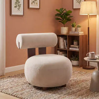 Fauteuil d'appoint sculptural en velours rembourré sur bois d'hévéa Christopher Knight Home Chariya avec dossier cylindrique