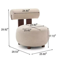 Fauteuil d'appoint sculptural en velours rembourré sur bois d'hévéa Christopher Knight Home Chariya avec dossier cylindrique