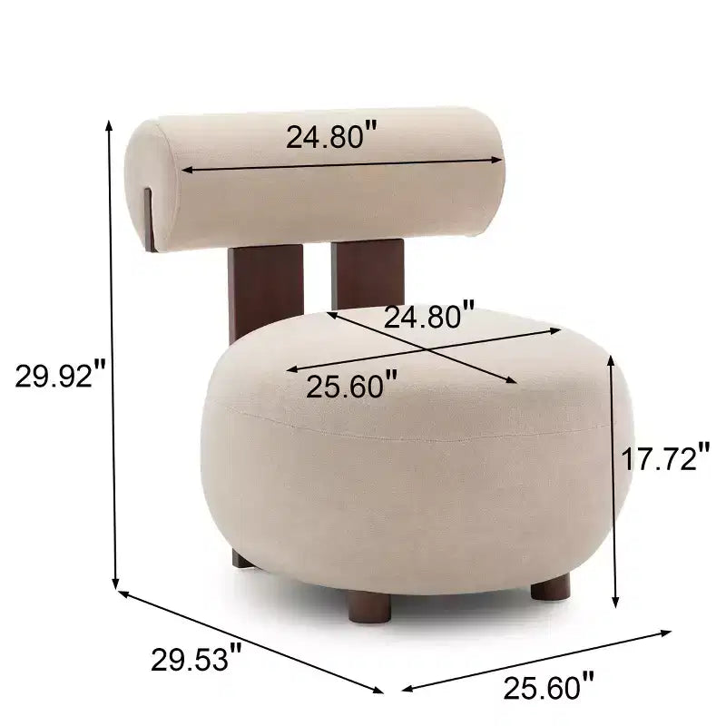 Fauteuil d'appoint sculptural en velours rembourré sur bois d'hévéa Christopher Knight Home Chariya avec dossier cylindrique