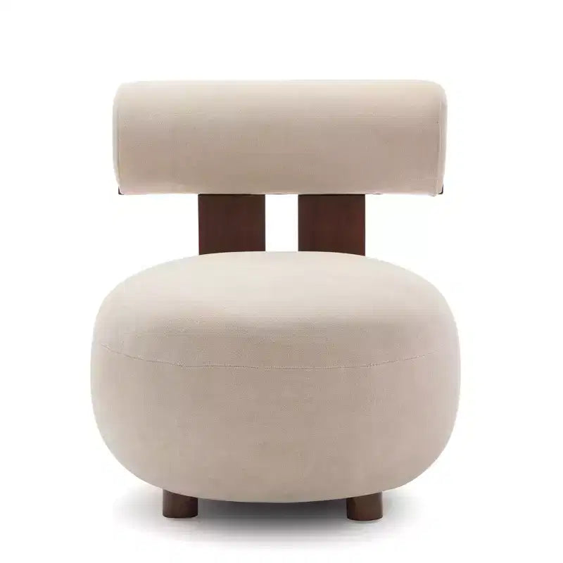 Fauteuil d'appoint sculptural en velours rembourré sur bois d'hévéa Christopher Knight Home Chariya avec dossier cylindrique