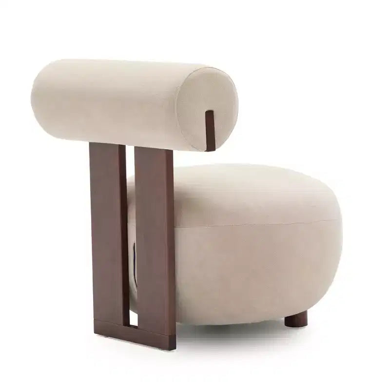 Fauteuil d'appoint sculptural en velours rembourré sur bois d'hévéa Christopher Knight Home Chariya avec dossier cylindrique