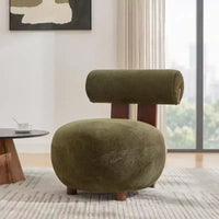 Fauteuil d'appoint sculptural en velours rembourré sur bois d'hévéa Christopher Knight Home Chariya avec dossier cylindrique