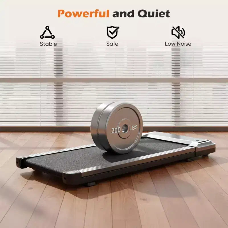Tapis de course compact sans bras JIONJOY : Marcheur silencieux sous le bureau pour petits espaces, mince et portable - Idéal pour le bureau à domicile et l'entraînement en appartement