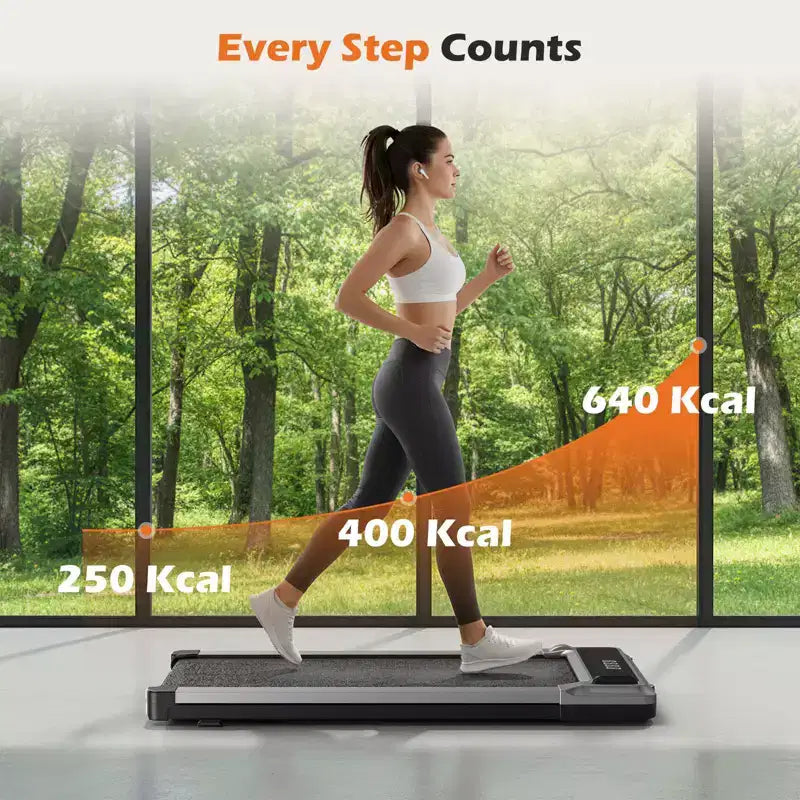 Tapis de course compact sans bras JIONJOY : Marcheur silencieux sous le bureau pour petits espaces, mince et portable - Idéal pour le bureau à domicile et l'entraînement en appartement