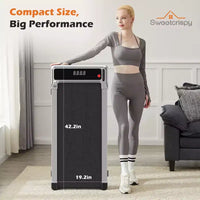 Tapis de course compact sans bras JIONJOY : Marcheur silencieux sous le bureau pour petits espaces, mince et portable - Idéal pour le bureau à domicile et l'entraînement en appartement