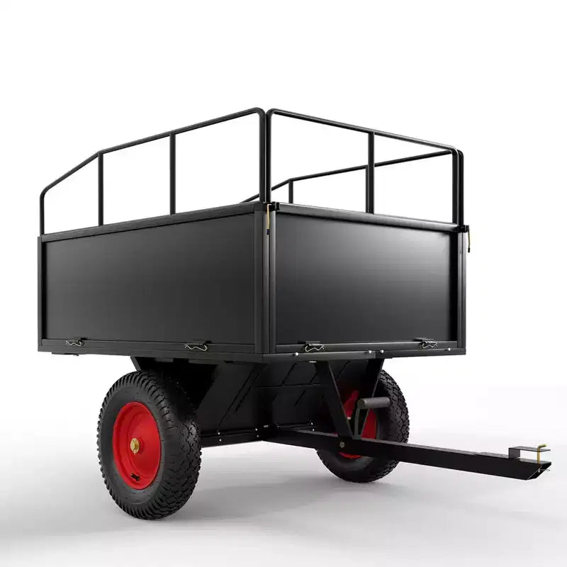 Benne basculante, remorque utilitaire, benne tractée pour VTT/VUT, capacité 1600 lb, 22 pieds cubes, remorque de jardin robuste avec côtés amovibles