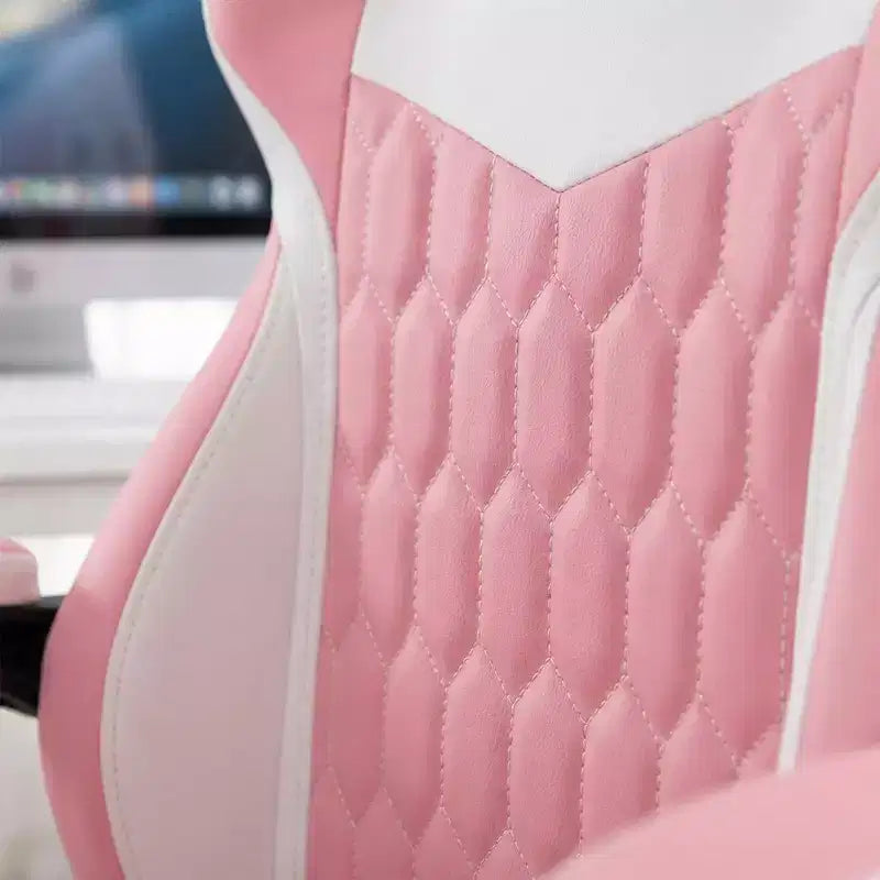 Chaise gaming LauKingdom avec repose-pieds, chaise gamer ergonomique à dossier haut, appui-tête et lombaire réglables, cuir PU de style course pour le bureau et la maison