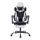 LauKingdom Gaming Chair with Footrest, Ergonomic High-Back Gamer Chair, Adjustable Headrest & Lumbar, PU Leather Racing Style for Office & Home