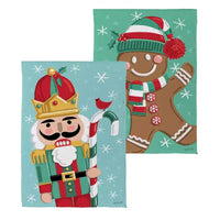 Christmas Icons Drapeau de maison réversible en suède