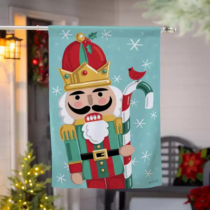 Christmas Icons Drapeau de maison réversible en suède