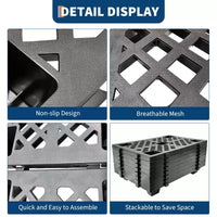 Palettes en plastique emboîtables robustes, lot de 4/6/8 23.6x15.7x3.9 pouces, tapis de sol empilables imperméables