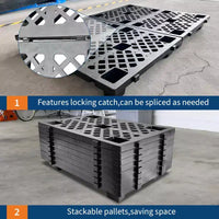 Palettes en plastique emboîtables robustes, lot de 4/6/8 23.6x15.7x3.9 pouces, tapis de sol empilables imperméables