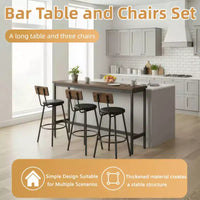 Ensemble de bar 4 pièces Ashford GDFStudio en similicuir et métal, style industriel