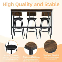 Ensemble de bar 4 pièces Ashford GDFStudio en similicuir et métal, style industriel