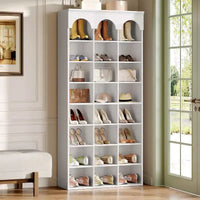 Armoire de rangement à chaussures Lantine, meuble à chaussures haut 70.87 avec casiers, organiseur de placard pour entrée, salon, casier élargi 9.65, blanc