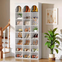 Armoire de rangement à chaussures Lantine, meuble à chaussures haut 70.87 avec casiers, organiseur de placard pour entrée, salon, casier élargi 9.65, blanc