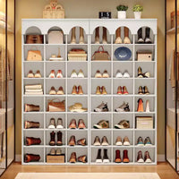 Armoire de rangement à chaussures Lantine, meuble à chaussures haut 70.87 avec casiers, organiseur de placard pour entrée, salon, casier élargi 9.65, blanc