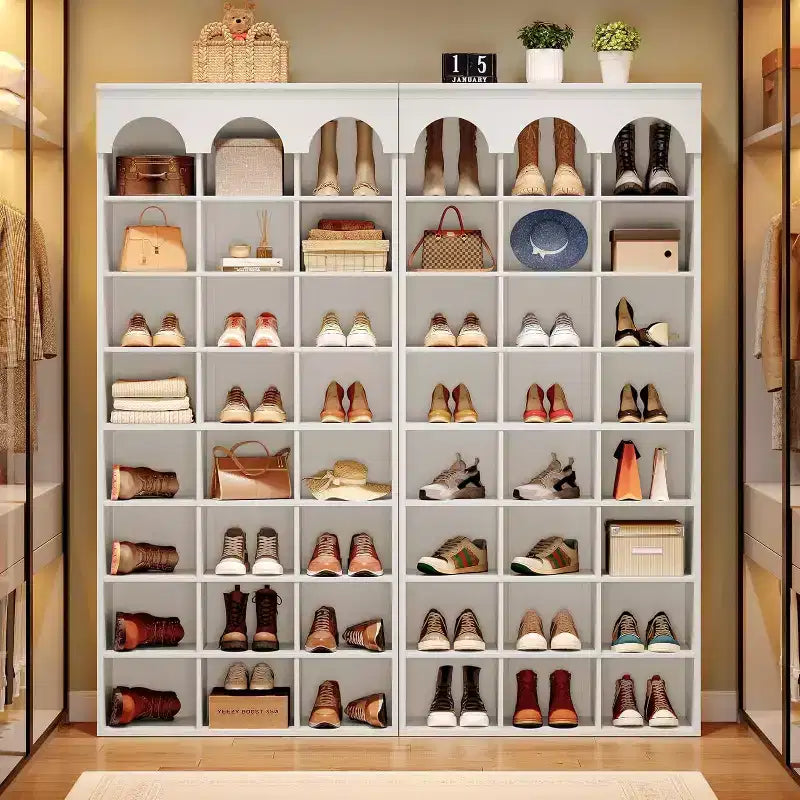 Armoire de rangement à chaussures Lantine, meuble à chaussures haut 70.87 avec casiers, organiseur de placard pour entrée, salon, casier élargi 9.65, blanc