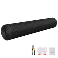 VEVOR Grillage métallique 152 cm x 15 m, Rouleau de treillis métallique galvanisé de calibre 19, maille de 1,27 cm, Grillage à poule en vinyle résistant aux intempéries, Noir
