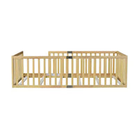 Lit et sommier Whisen Twin Floor avec barrières hautes, 6 lattes incluses, garde-corps de sécurité, sans porte