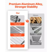 VEVOR Auvent en aluminium 48 x 42 po, auvent de fenêtre durable, auvent de porte, auvents extérieurs en aluminium légers et stables, blanc