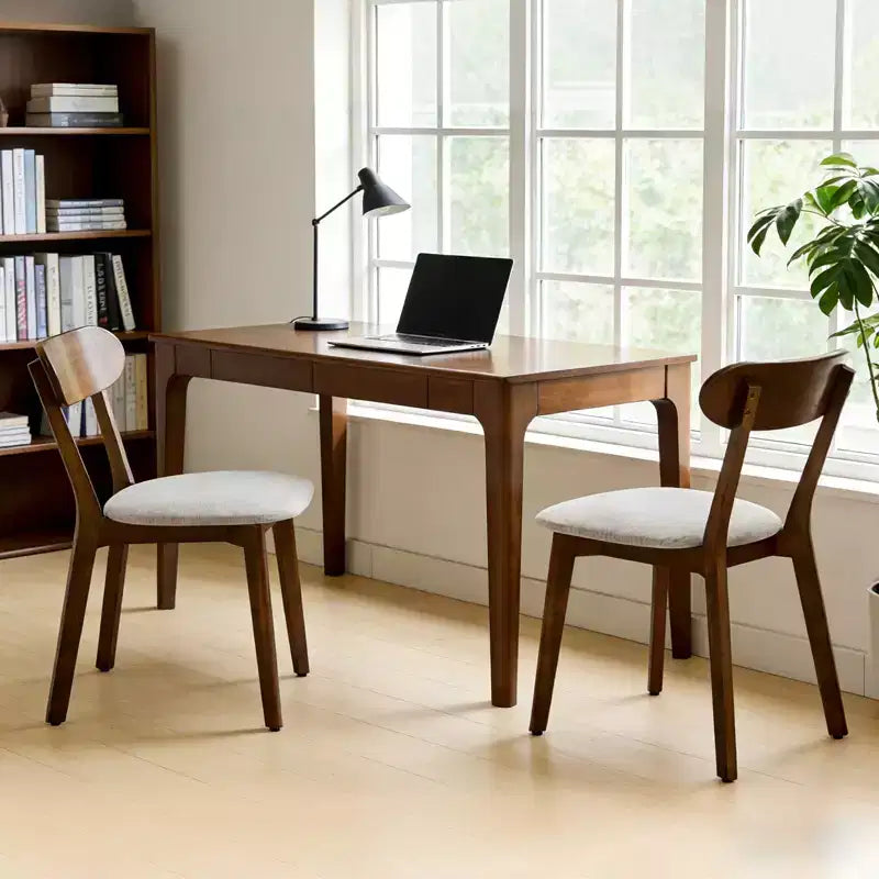 Chaises de salle à manger rembourrées GDFStudio Kelcey en bois massif de style Mid-Century (Lot de 2)
