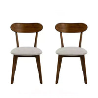 Chaises de salle à manger rembourrées GDFStudio Kelcey en bois massif de style Mid-Century (Lot de 2)