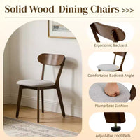 Chaises de salle à manger rembourrées GDFStudio Kelcey en bois massif de style Mid-Century (Lot de 2)