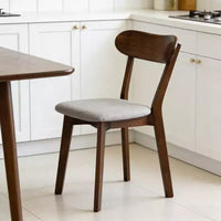 Chaises de salle à manger rembourrées GDFStudio Kelcey en bois massif de style Mid-Century (Lot de 2)