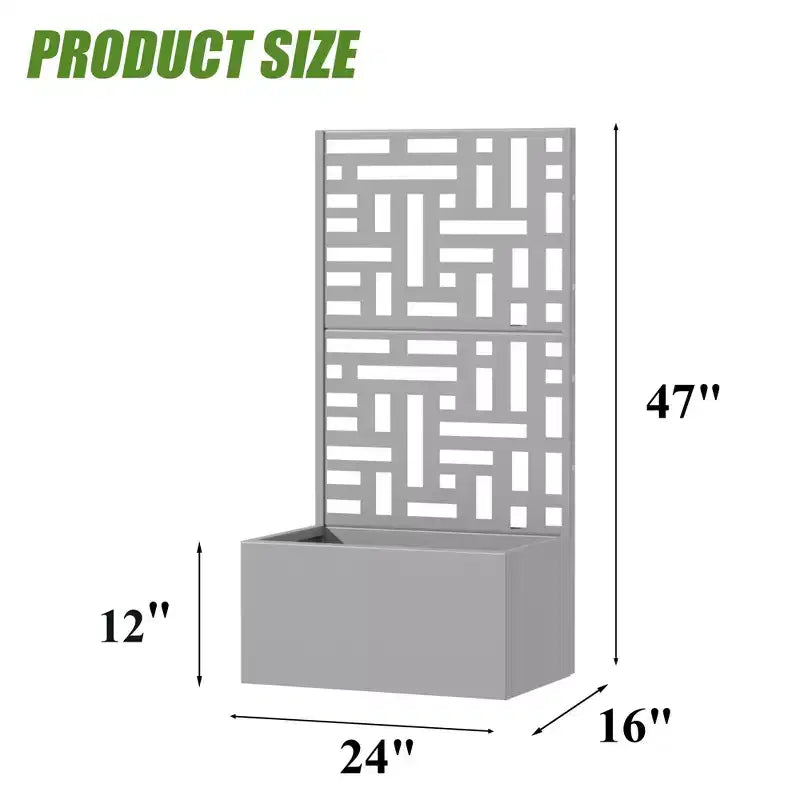Jardinière d'extérieur en métal PexFix avec treillis décoratif Paravent brise-vue Lit de jardin Support pour plantes grimpantes Jardinière surélevée pour terrasse et cour