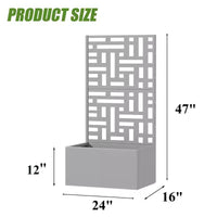 PexFix Jardinière extérieure métallique avec écran treillis décoratif, séparateur d'intimité, carré potager surélevé, support pour plantes grimpantes pour patio et cour