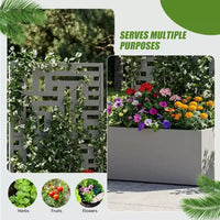 PexFix Jardinière extérieure métallique avec écran treillis décoratif, séparateur d'intimité, carré potager surélevé, support pour plantes grimpantes pour patio et cour