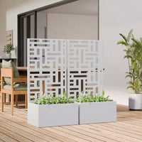 PexFix Jardinière extérieure métallique avec écran treillis décoratif, séparateur d'intimité, carré potager surélevé, support pour plantes grimpantes pour patio et cour
