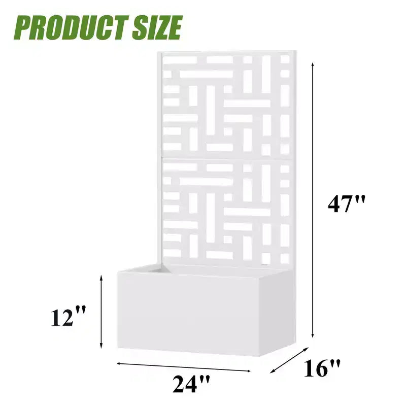 Jardinière d'extérieur en métal PexFix avec treillis décoratif Paravent brise-vue Lit de jardin Support pour plantes grimpantes Jardinière surélevée pour terrasse et cour