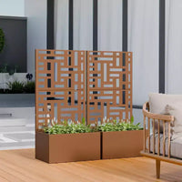 PexFix Jardinière extérieure métallique avec écran treillis décoratif, séparateur d'intimité, carré potager surélevé, support pour plantes grimpantes pour patio et cour