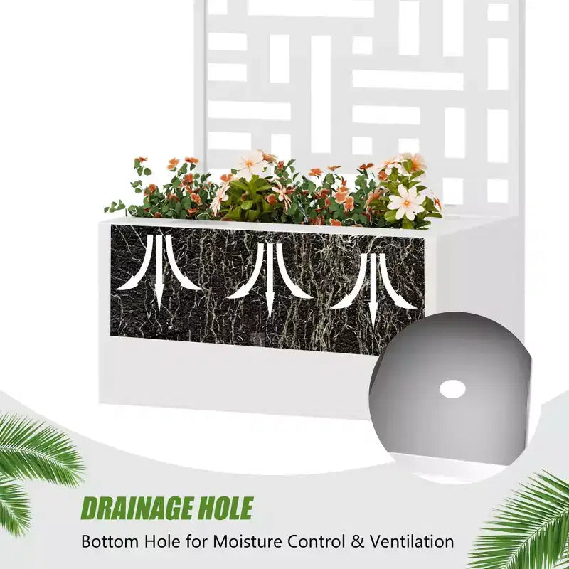 Jardinière d'extérieur en métal PexFix avec treillis décoratif Paravent brise-vue Lit de jardin Support pour plantes grimpantes Jardinière surélevée pour terrasse et cour