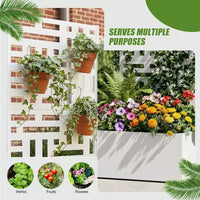 PexFix Jardinière extérieure métallique avec écran treillis décoratif, séparateur d'intimité, carré potager surélevé, support pour plantes grimpantes pour patio et cour