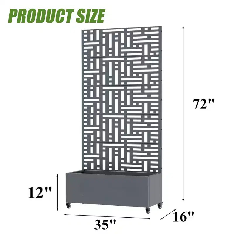 Jardinière d'extérieur en métal PexFix avec treillis décoratif Paravent brise-vue Lit de jardin Support pour plantes grimpantes Jardinière surélevée pour terrasse et cour