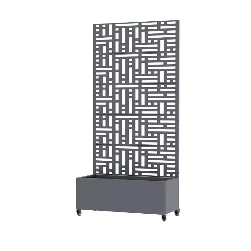 PexFix Jardinière extérieure métallique avec écran treillis décoratif, séparateur d'intimité, carré potager surélevé, support pour plantes grimpantes pour patio et cour
