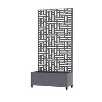PexFix Jardinière extérieure métallique avec écran treillis décoratif, séparateur d'intimité, carré potager surélevé, support pour plantes grimpantes pour patio et cour