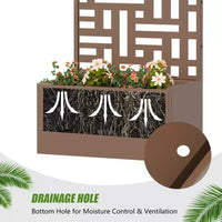 PexFix Jardinière extérieure métallique avec écran treillis décoratif, séparateur d'intimité, carré potager surélevé, support pour plantes grimpantes pour patio et cour