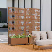 PexFix Jardinière extérieure métallique avec écran treillis décoratif, séparateur d'intimité, carré potager surélevé, support pour plantes grimpantes pour patio et cour