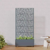PexFix Jardinière extérieure métallique avec écran treillis décoratif, séparateur d'intimité, carré potager surélevé, support pour plantes grimpantes pour patio et cour