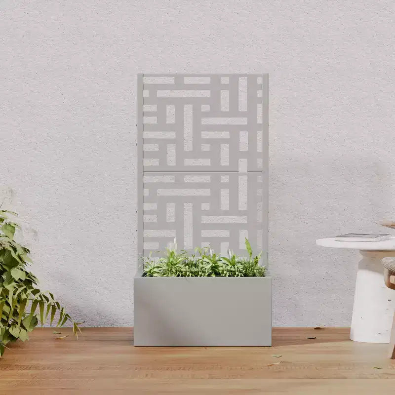 Jardinière d'extérieur en métal PexFix avec treillis décoratif Paravent brise-vue Lit de jardin Support pour plantes grimpantes Jardinière surélevée pour terrasse et cour